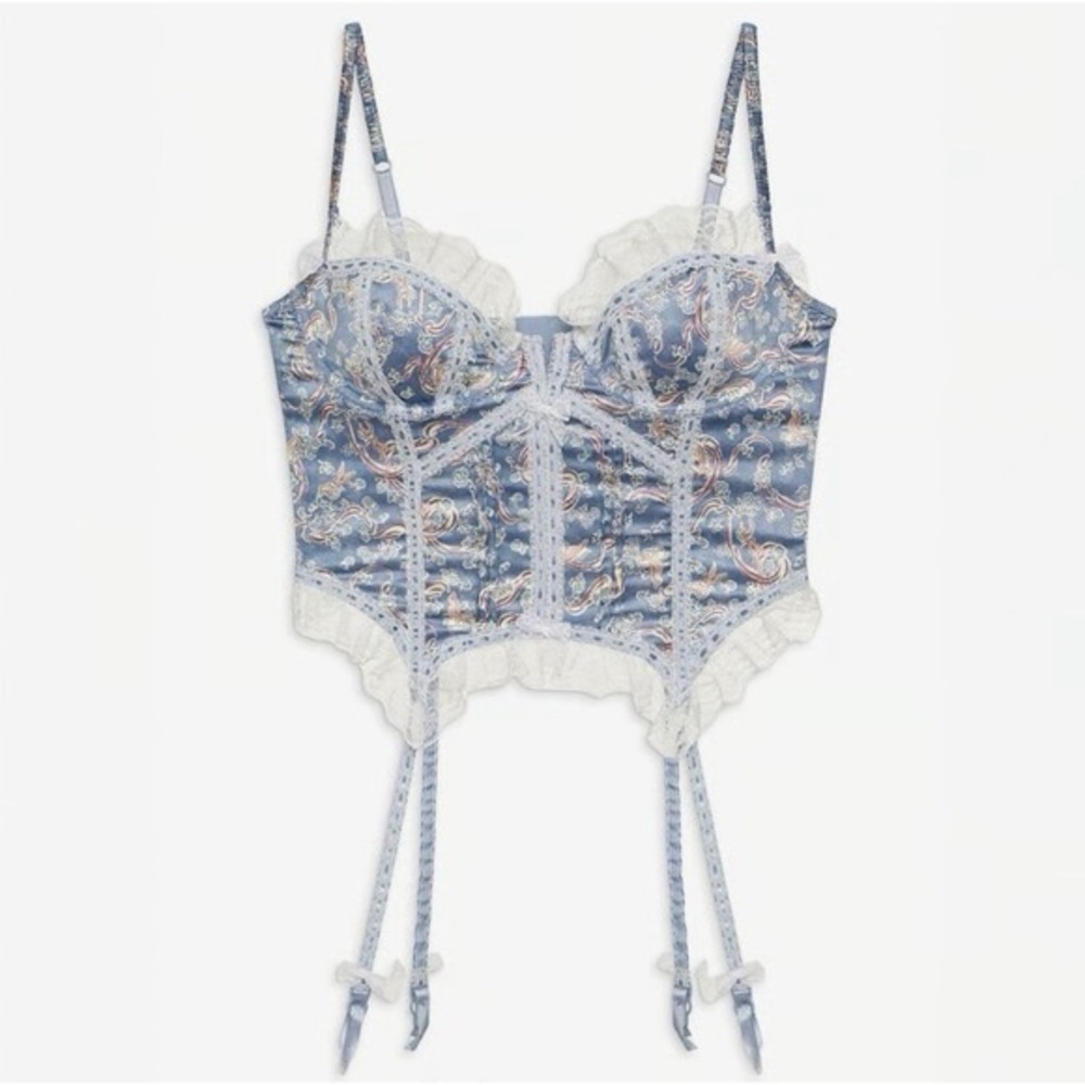 For LOVE & LEMONS XXS Satin Vintage-Inspired Corset Coquette Boudoir Style